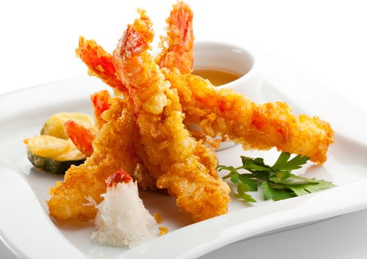 Krevetės tempura tešloje