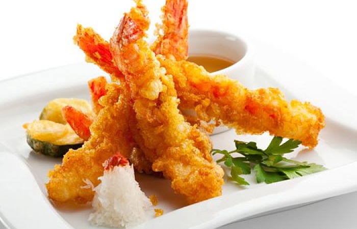 Krevetės tempura tešloje