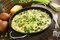 Omletas su sūriu ir šaldytais žirneliais