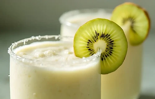 Pieniškas bananų ir kivi kokteilis