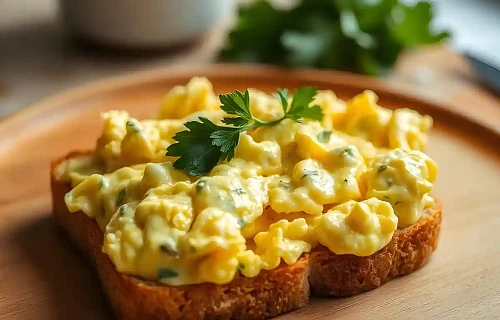 Omletas ant duonos riekelės