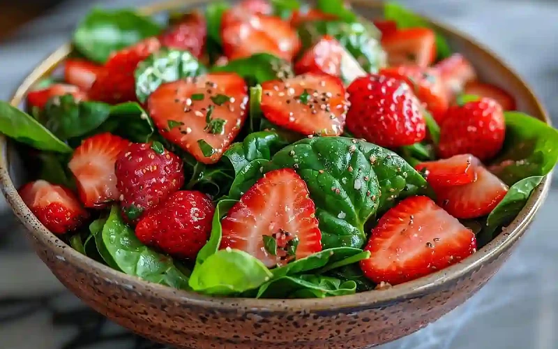 Špinatų ir braškių salotos