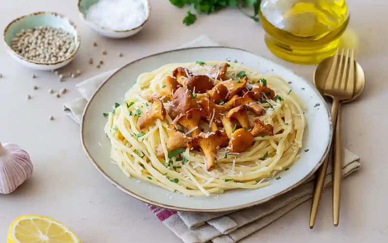 Spageti makaronai su voveraitėmis