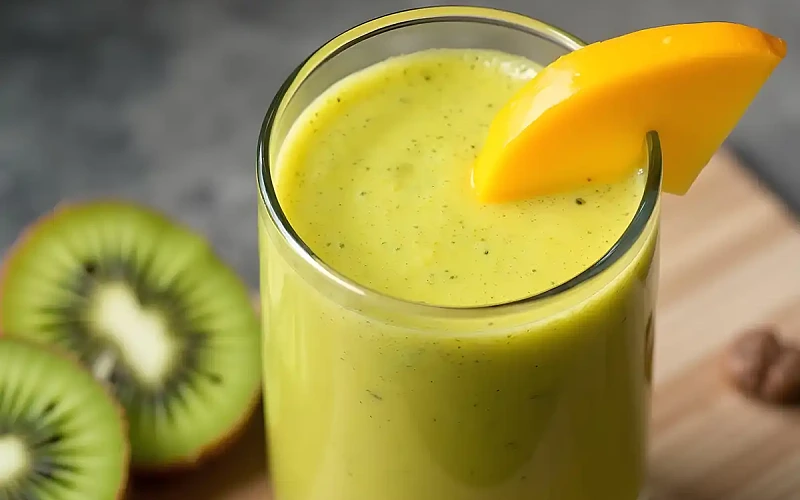 Kivi ir mango kokteilis