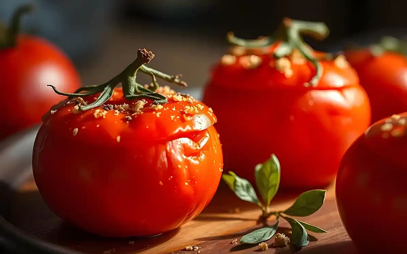 Įdaryti pomidorai su kiaušiniene