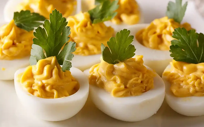 Įdaryti kiaušiniai: garstyčių įdaras